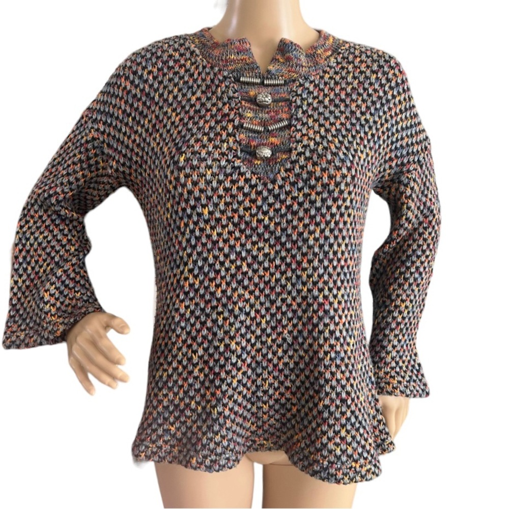 Mia Divina Wool Blend Sweater Made in Italy Stitched Top